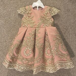 Pink and gold appliqué formal girl dress BRAND NEW!